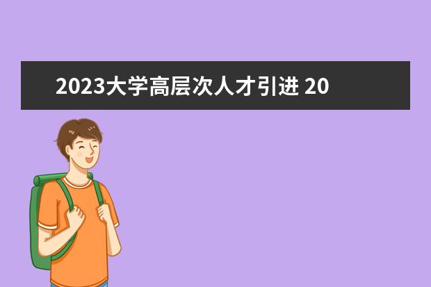 2023大學(xué)高層次人才引進 2023年人才引進政策