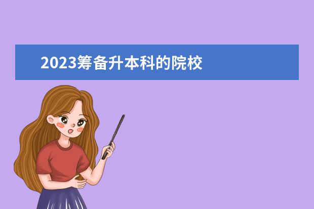 2023筹备升本科的院校 
  其他信息：
  <br/>