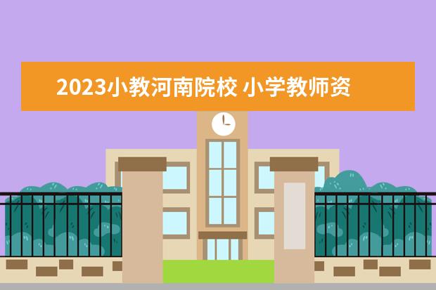 2023小教河南院校 小学教师资格证2023年考试时间