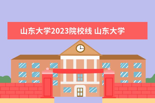 山东大学2023院校线 山东大学研究生分数线2023
