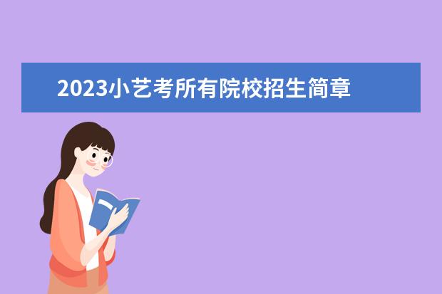 2023小艺考所有院校招生简章 2023年艺考校考的学校有哪些