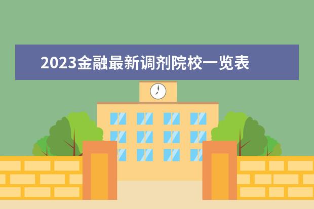 2023金融最新调剂院校一览表 2023年调剂学校有哪些