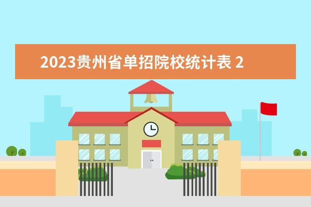 2023贵州省单招院校统计表 2023贵州单招学校及分数线