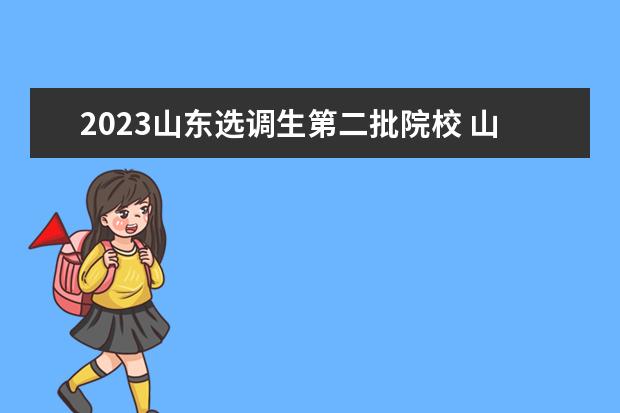 2023山东选调生第二批院校 山东常规选调生报名时间2023