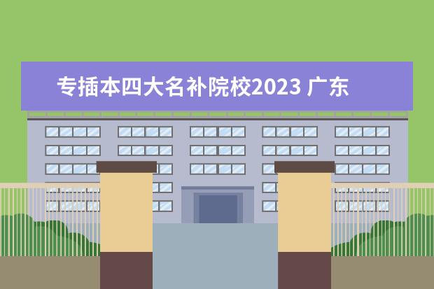 专插本四大名补院校2023 广东专插本四大名捕是三本吗