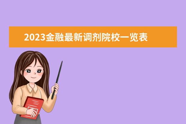 2023金融最新调剂院校一览表 2023年调剂学校有哪些
