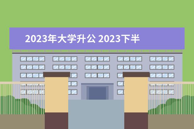 2023年大学升公 2023下半年大学更名