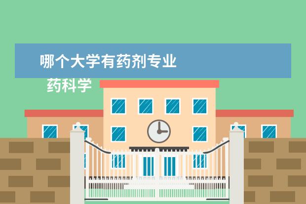 哪个大学有药剂专业 
  药科学校的王牌就是药物制剂，在相对有限的悔轿戚药科大学中，药物制剂排名就相对清晰
  <br/>