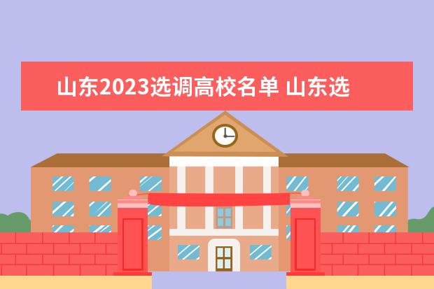 山东2023选调高校名单 山东选调生高校名单