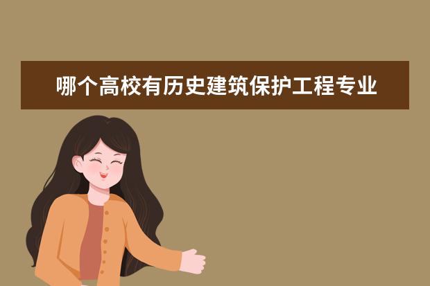 哪个高校有历史建筑保护工程专业 国内有哪些大学有历史建筑保护专业