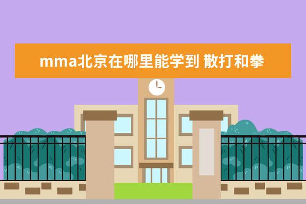 mma北京在哪里能学到 散打和拳击 自由搏击 截拳道等哪个在街斗、自卫更好...