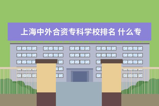 上海中外合资专科学校排名 什么专业就业前景好,给我列个排名