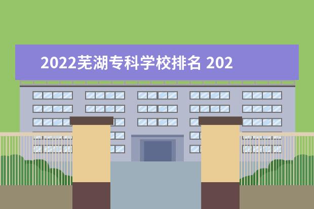 2022芜湖专科学校排名 2022芜湖职业技术学院排名多少名