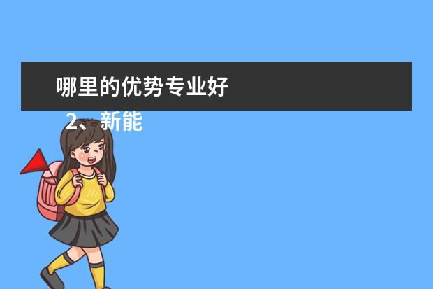 哪里的优势专业好 
  2、新能源