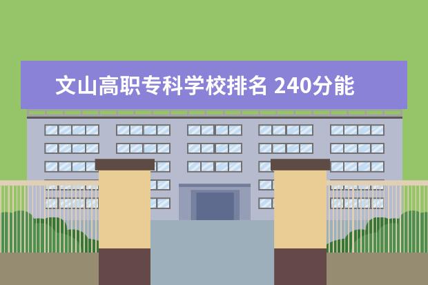 文山高职专科学校排名 240分能上什么专科学校