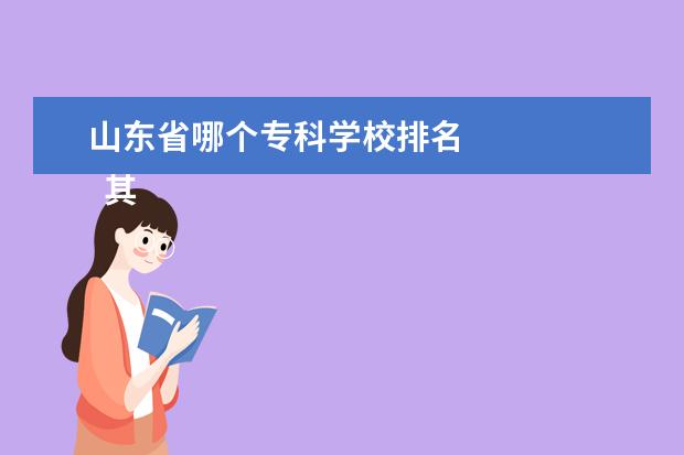 山东省哪个专科学校排名 
  其他信息：
  <br/>