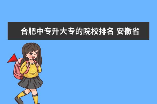 合肥中专升大专的院校排名 安徽省中职升学专科有哪些学校电子商务专业