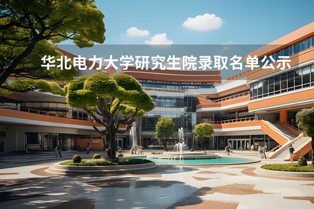 华北电力大学研究生院录取名单公示 北京：华北电力大学2022年硕士研究生拟录取名单公示