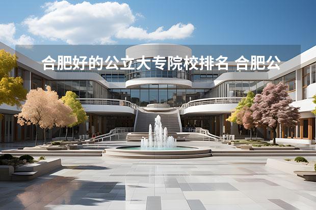 合肥好的公立大专院校排名 合肥公办的职高学校排名