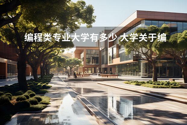 编程类专业大学有多少 大学关于编程的专业都有哪些?求详细介绍…