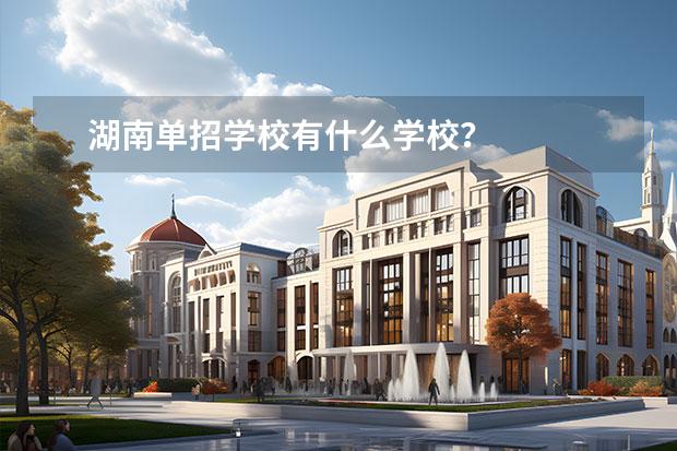 湖南单招学校有什么学校？