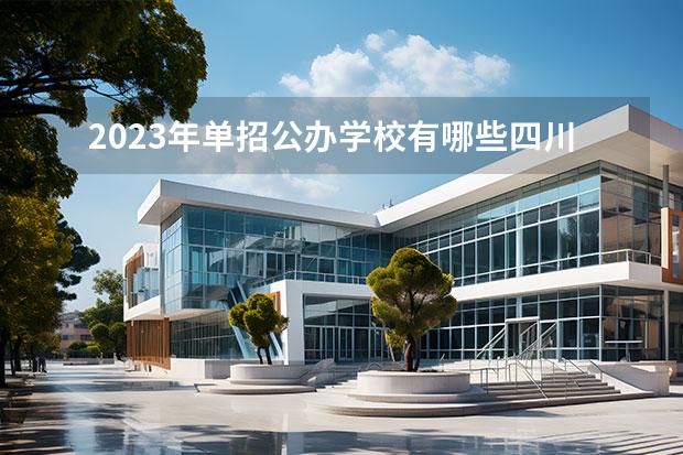 2023年单招公办学校有哪些四川