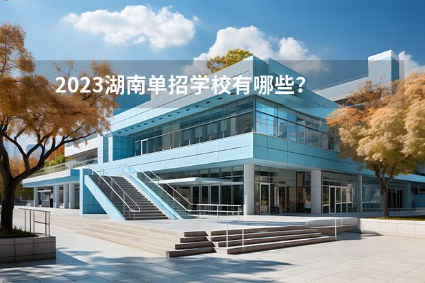 2023湖南单招学校有哪些？