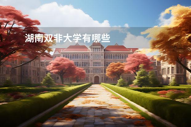 湖南双非大学有哪些