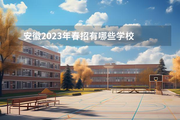 安徽2023年春招有哪些学校
