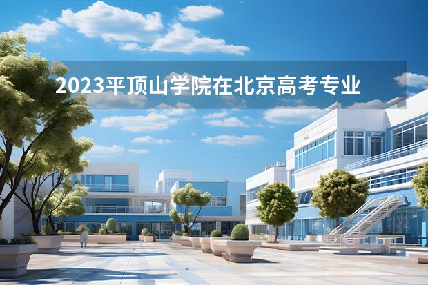 2023平顶山学院在北京高考专业招生计划人数一览