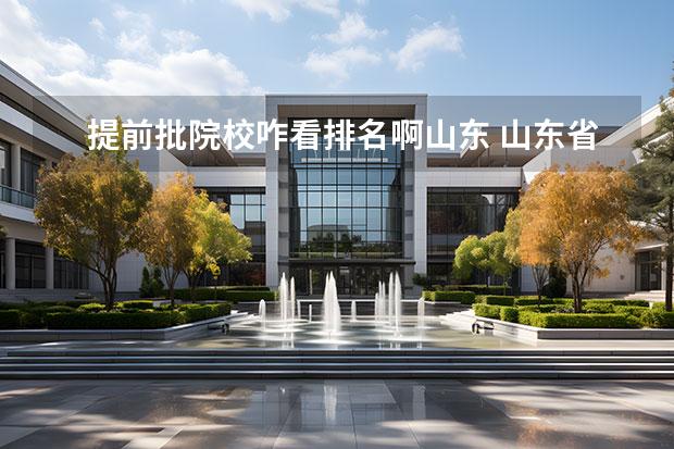 提前批院校咋看排名啊山东 山东省提前批有哪些学校
