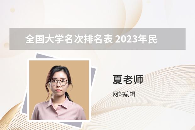 全國大學(xué)名次排名表 2023年民辦大學(xué)排行榜最新