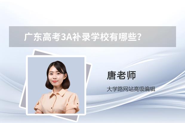 广东高考3A补录学校有哪些？