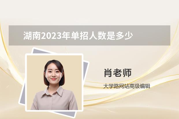 湖南2023年單招人數(shù)是多少