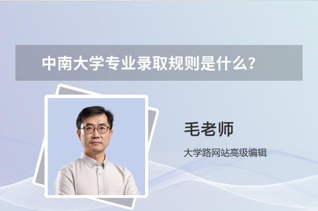 中南大学专业录取规则是什么？