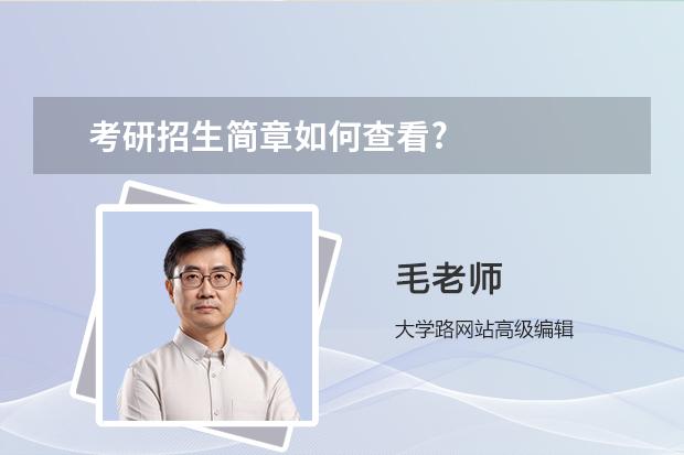 考研招生简章如何查看?