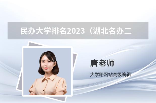 民办大学排名2023（湖北名办二本排名）