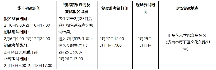 山东艺术学院2024年本科校考专业招生简章